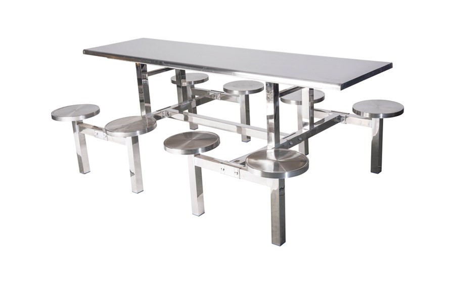 八位不锈钢圆凳餐桌