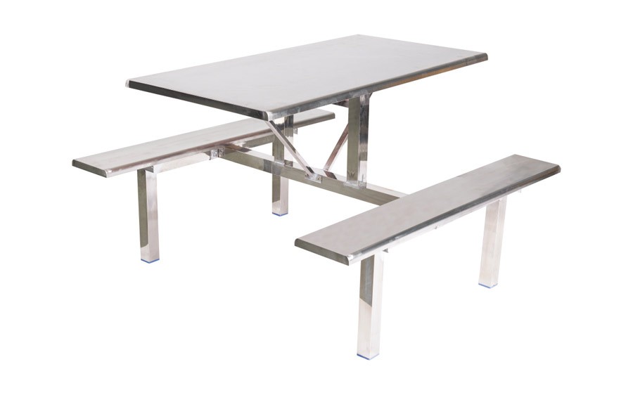 四位不锈钢条形餐桌凳