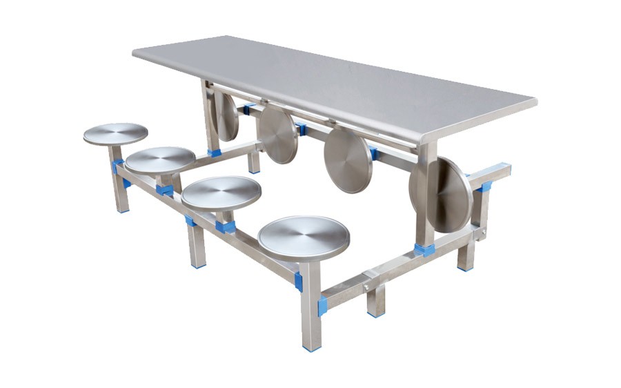 八位不锈钢圆凳翻转餐桌