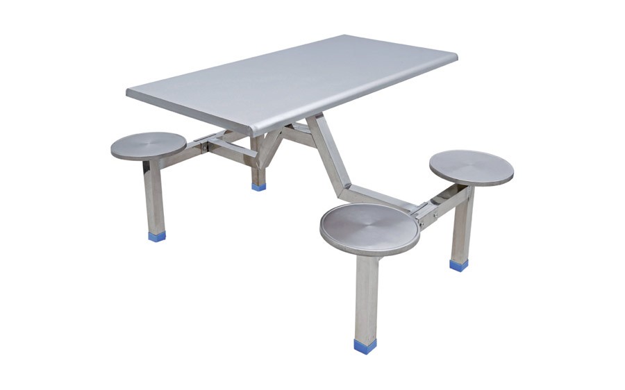 四位不锈钢圆凳餐桌