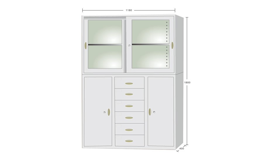 宽六斗玻璃门柜