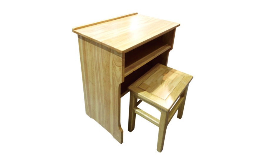 单人实木课桌凳