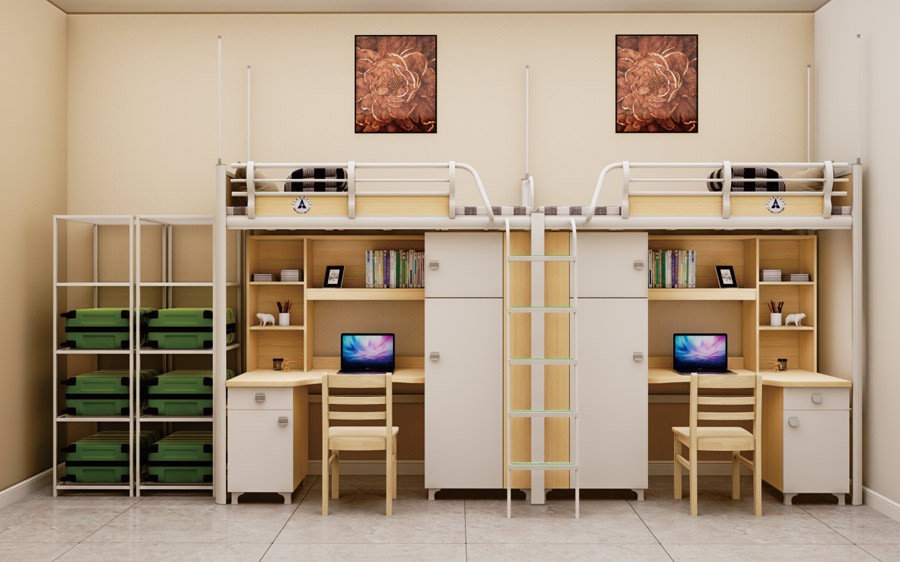 二连体二人位爬梯公寓床