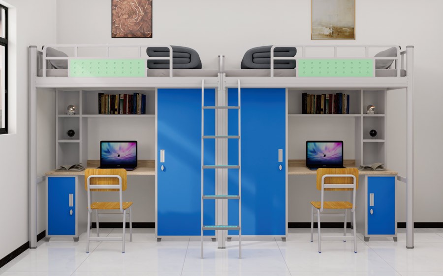 二连体二人位爬梯公寓床