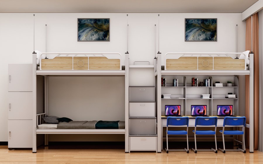 二连体三人位中梯公寓床