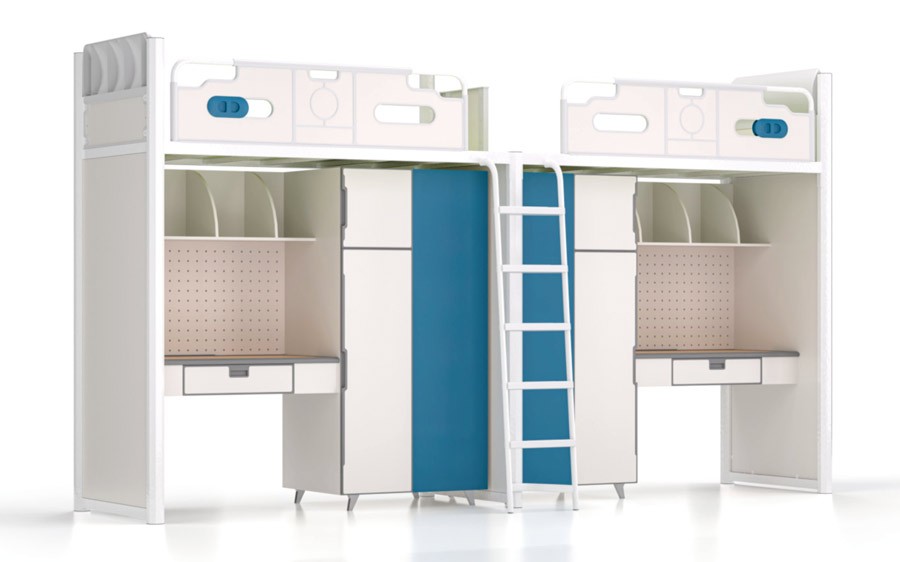 二连体二人位爬梯公寓床