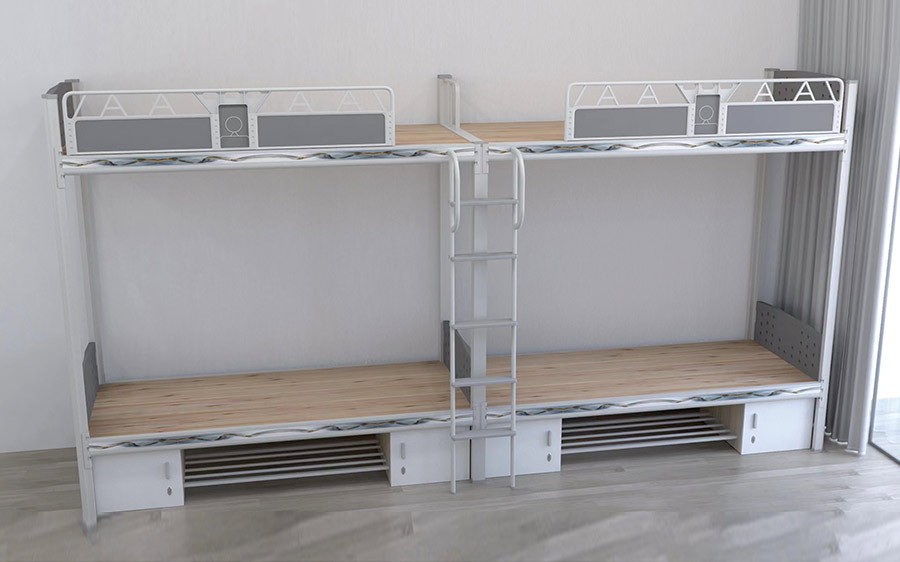 二连体四人位爬梯公寓床