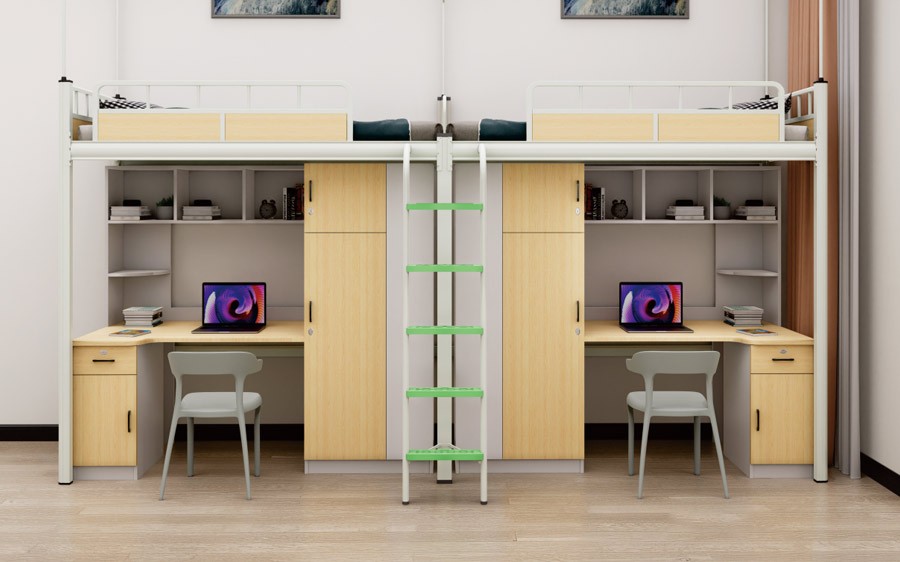 二连体二人位爬梯公寓床