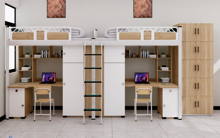 二连体二人位爬梯公寓床