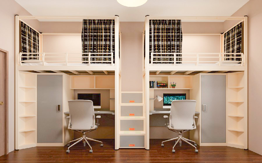 二连体二人位中梯公寓床